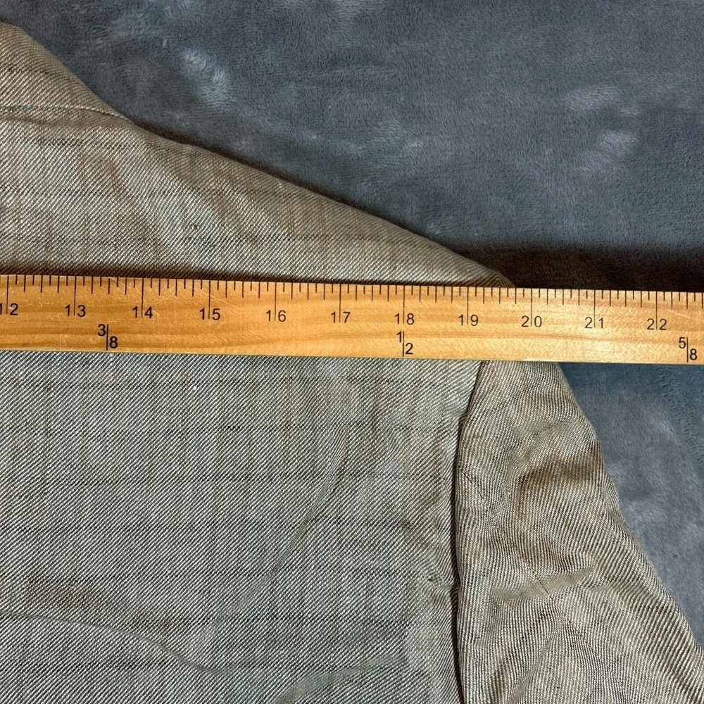 D'Urban Jacket‎ Mens 44 Beige 100% Linen Plaid Sport Coat Blazer Vtg Old Money